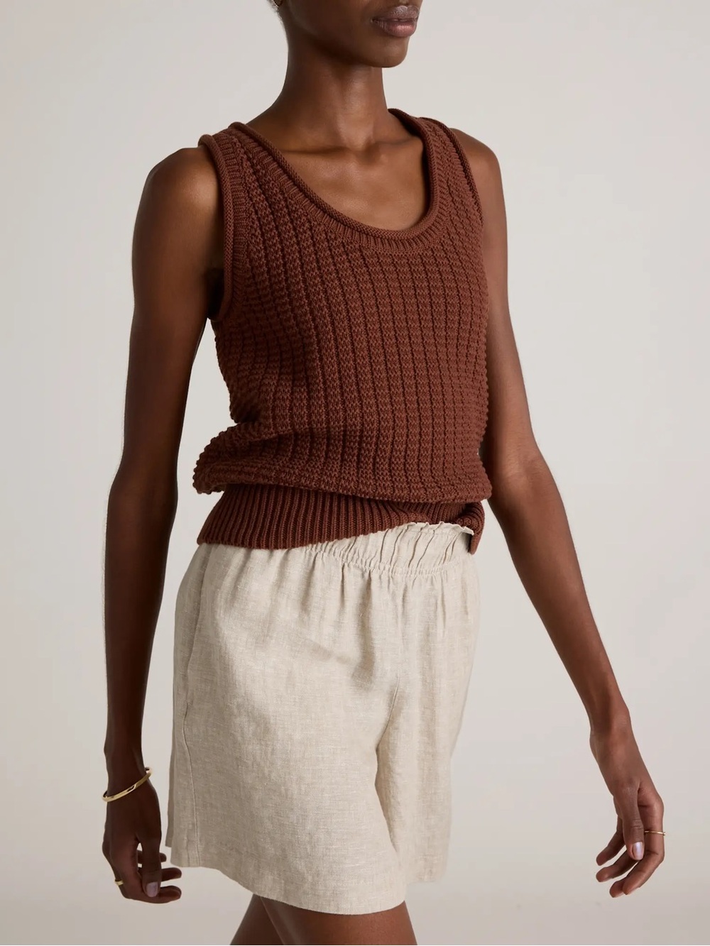 EUC Quince 100% European Linen High Waisted Shorts Flax size M - Picture 7 of 12